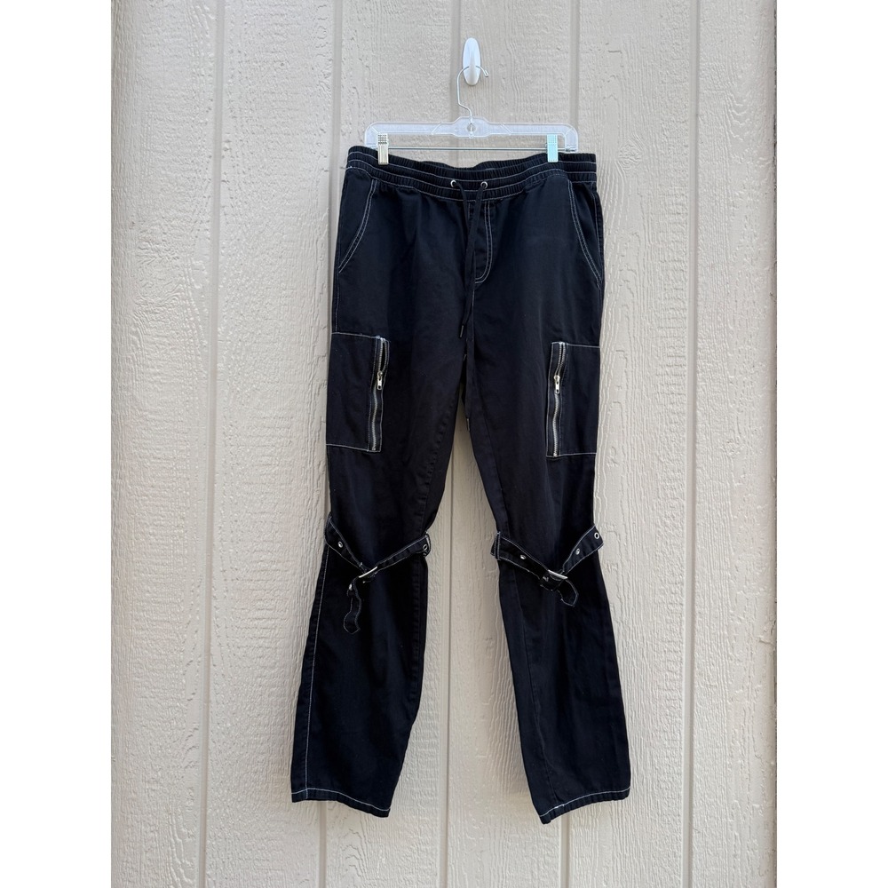 Hot Topic XL Cargo Pants Mall Goth Techwear Cotton Contrast Stitch Buckle